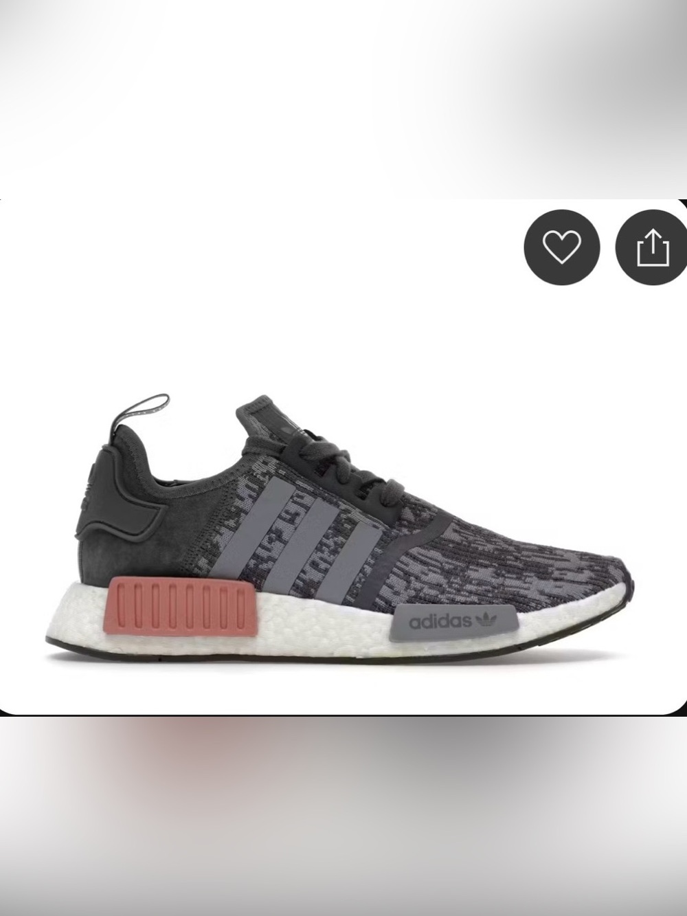 Adidas NMD R1 Heather Gray Raw Pink Shoes